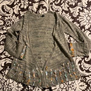 BKE Cardigan w/ ribbon embellishments